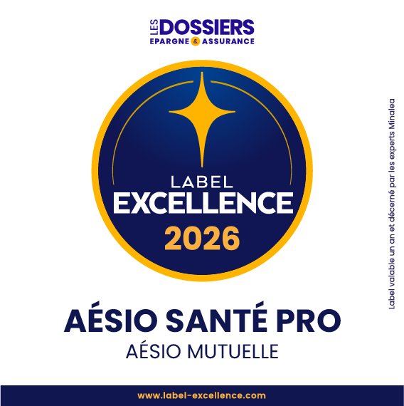 Les dossiers de l'épargne Label Excellence 2026 Aésio Santé Pro Aésio Mutuelle